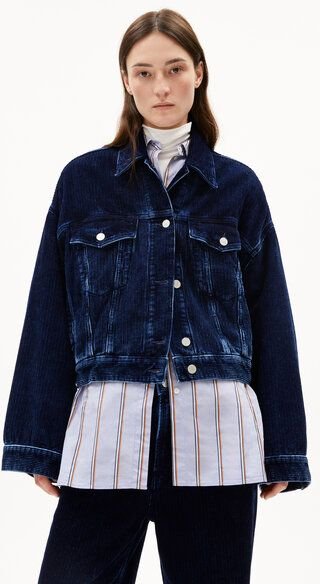 Thumbnail - ARMEDANGELS PAASITHE INDIGO CORD Damen Cordjacke aus Bio-Baumwolle