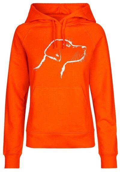 HANDGEDRUCKT "Fellnase" Frauen Hoody aus reiner Biobaumwolle (kbA)