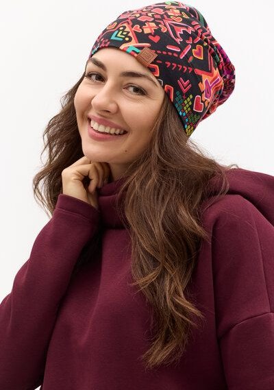 Mütze Basic – Klassische Beanie – Warm – Baumwolle mit Elasthan – Farbenfrohes Print KOKOworld – 100% in der EU fair pro...
