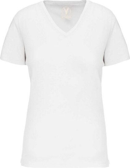 YTWOO Basic Damen T-Shirt mit V-Ausschnitt aus Bio-Baumwolle in Conversion