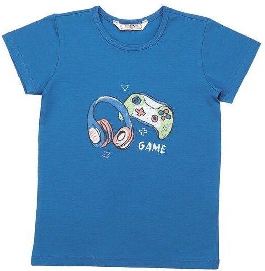 Cotokids Kinder T-Shirt GOTS-zertifiziert aus Bio-Baumwolle, blau mit Game-Controller-Motiv „Game 21“, kurzarm – Walkidd...
