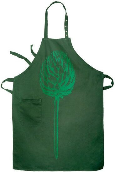 HANDGEDRUCKT "Artischocke" Latzschürze