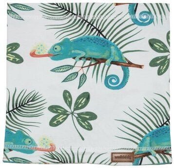 Kinder Schal Bio-Baumwolle Walkiddy „Chameleonland“ Grün, GOTS zertifizierter, weicher Baumwoll-Schal mit Chamäleon-Prin...