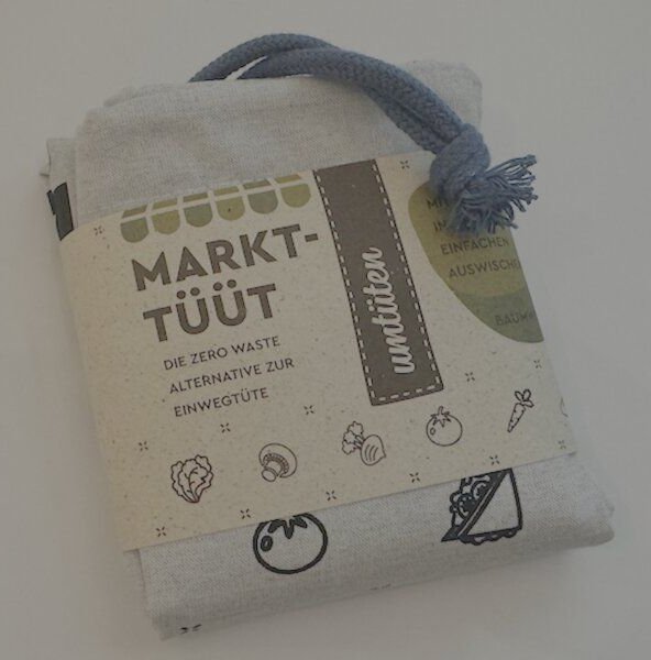 umtüten Markt-Tüüt aus Recyling Bio Baumwolle / plastikfrei / made in Germany