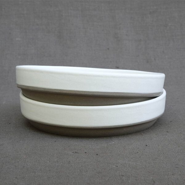 Izanami Tableware Handgemachter Pasta Teller 4er Set (⌀ 18,5 cm) aus Steinzeug - Lietzensee