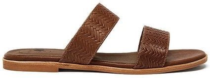 NINE TO FIVE Strappy Slide #adria woven tabak