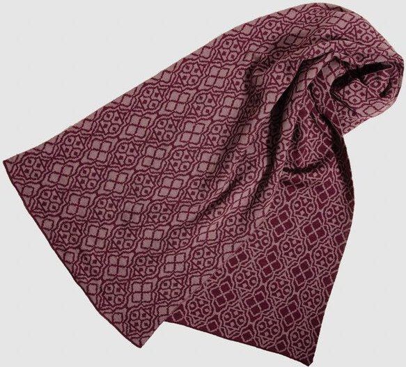 LANARTO slow fashion Schal Muster 'Netz' zweifarbig gestrickt aus mulesingfreier Merinowolle