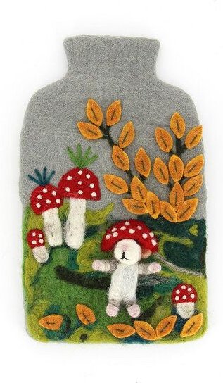 GLOBO Fair Trade Kuschelige Wärmflaschenhülle aus 100% Schurwolle