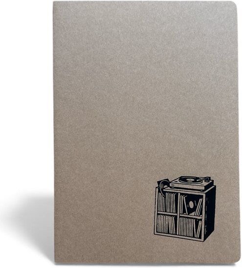 ilovemixtapes Notizbuch A5 | Das kleine Plattenregal | Handbedruckt im Siebdruck | Kraftpapier | Gepunktet | 32 Seiten |...