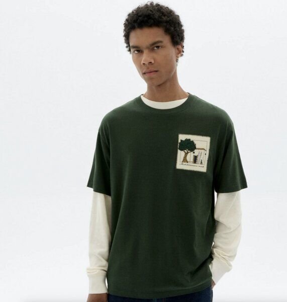 thinking mu House Bottle Green Aaron Tee