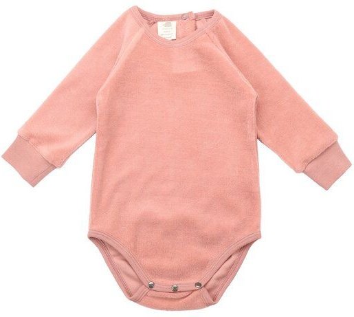 Baby Langarmbody GOTS zertifiziert, rosé, Bio-Baumwolle, weich & bequem, Druckknöpfe – Walkiddy