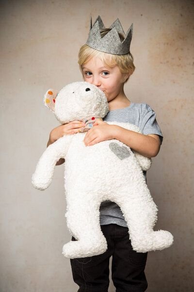 Efie Spieltier Teddy mit Krone, Made in Germany