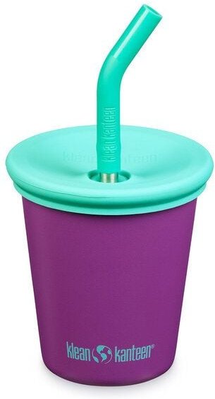 Klean Kanteen Edelstahl Trinkbecher Kid's Cup 296 ml mit Deckel und Trinkhalm