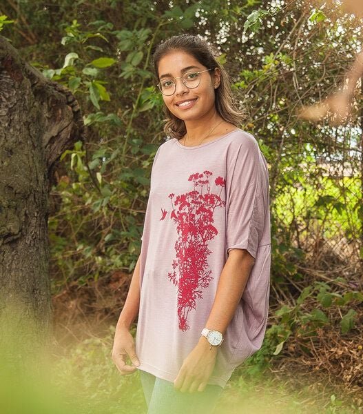 päfjes Pflanzen Kolibri - Fair gehandeltes Kurzarm Flowshirt aus Modal