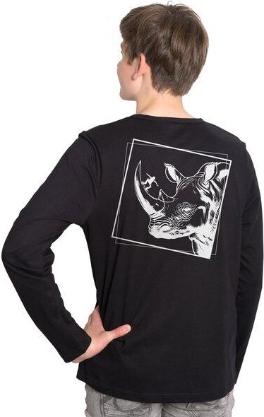 HANDGEDRUCKT "Rhinoskateros" Männer Longsleeve
