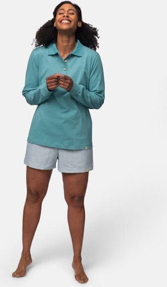 greenjama Damen Langarm-Shirt mit Polo-Kragen, GOTS-zertifiziert