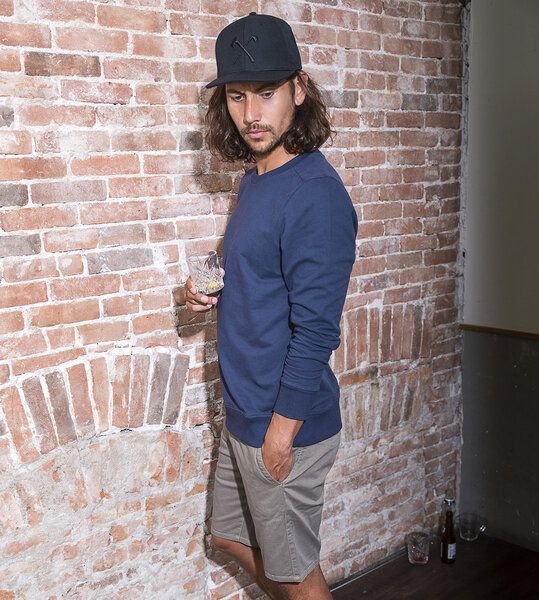 The Driftwood Tales ApfelGrün/MarineBlau Baumwolle Rundhals Sweater