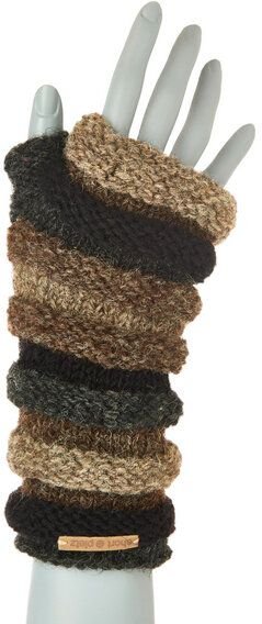 short'n'pietz Schurwollhandstulpen in Streifenmuster, handgestrickt