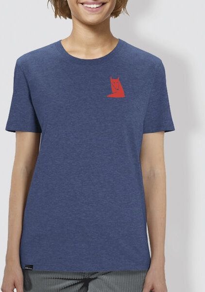 little kiwi Unisex T-Shirt, "Fuchs", Blau - Dark Heather Indigo