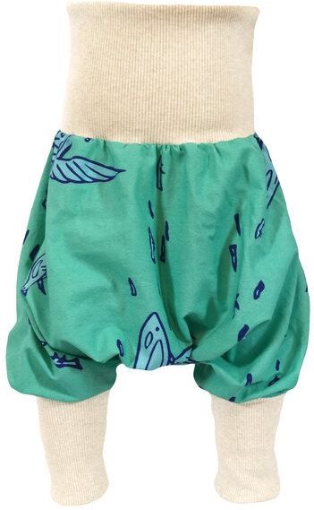 liebewicht Yogahose weite Hose für Kinder "Fliegende Fische" türkis aus Biobaumwolle Gr.56-116