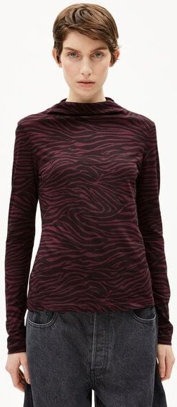 ARMEDANGELS CALUNAA ZEBRARAA - Damen Longsleeve aus Bio-Baumwolle
