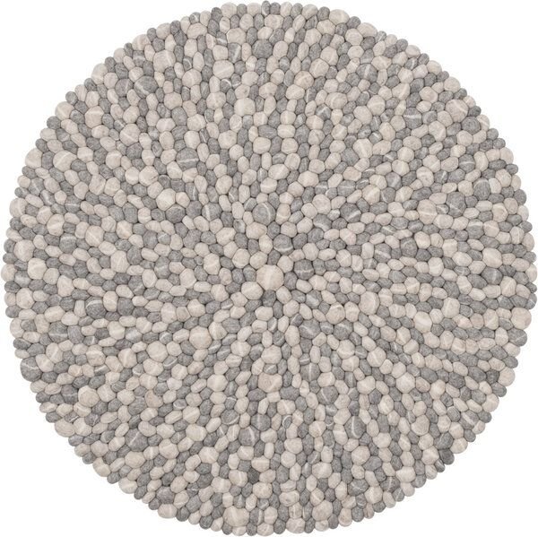 myfelt Filzkugelteppich rund, 100% Schurwolle