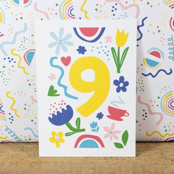 Bow & Hummingbird Postkarte Nine/Neun