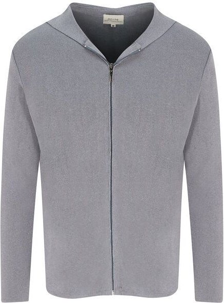 Will's Vegan Shop Zip Up Knit Hoodie grau stricken Herren