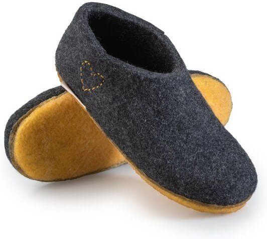 naturling Filz Herren Hausschuhe - Boots mit Kautschuksohle