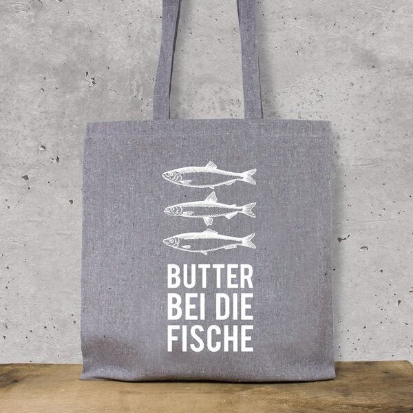 Bow & Hummingbird Baumwoll-Beutel "Butter bei die Fische"