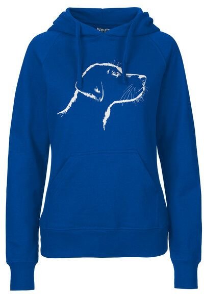 HANDGEDRUCKT "Fellnase" Frauen Hoody aus reiner Biobaumwolle (kbA)