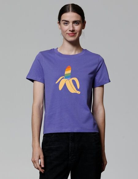 watapparel T-Shirt Frauen Rainbow Banana