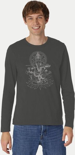 Peaces.bio - handbedruckte Biomode Bio-Herren-Langarmshirt Ganesha