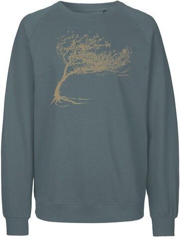Peaces.bio - handbedruckte Biomode Bio Damen-Sweatshirt Loose Fit Windy Tree