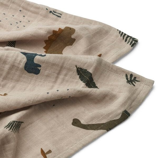 Liewood Lewis Mulltuch 2er Set Dino Dark Sandy mix