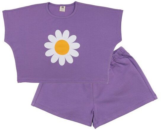 Schlafanzug Bio-Baumwolle Lila - Walkiddy Wild Flower Set