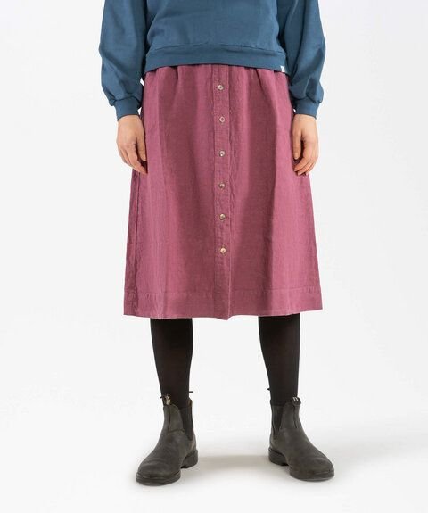 Matona A-Linienrock für Frauen aus Leinen / Midi Skirt