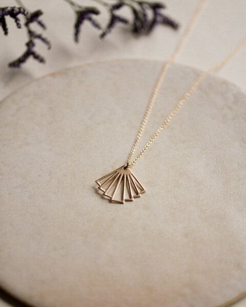 lille mus Kette 'Fächer' 925 Silber / vergoldet