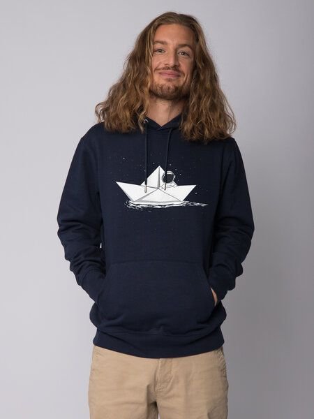 watapparel Hoodie Unisex Astronaut in paper boat