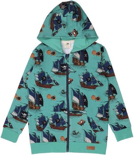 Thumbnail - Pirate Ships Bio-Baumwoll Sweatjacke Grün - GOTS Zertifiziert, Fair Produziert & Nachhaltig – Walkiddy