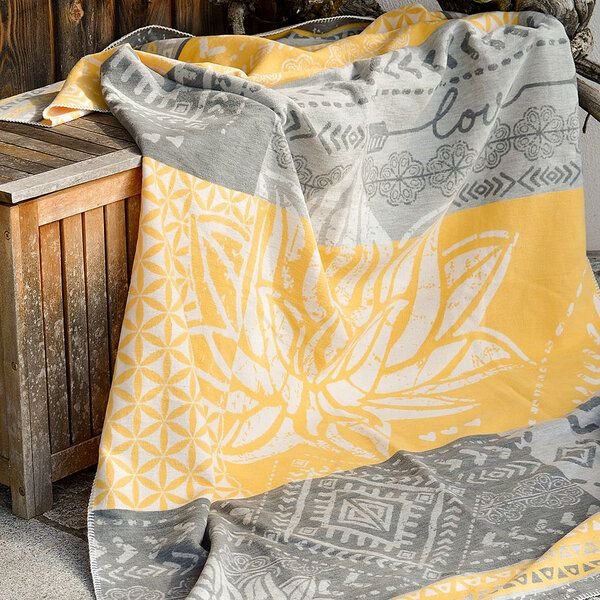The Spirit of OM Flauschige Plaid-Decke Lotus