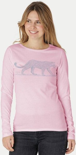 Peaces.bio - handbedruckte Biomode Bio-Damen-Langarmshirt Leopard