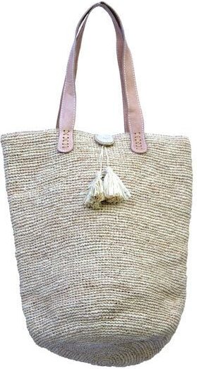 frosch und rabe Umhängetasche BRIGIT, Unicolor gehäkelt, mit Leder Henkeln