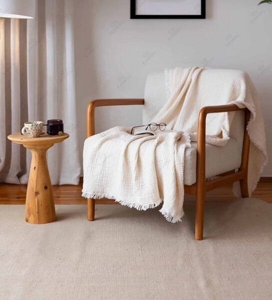 Sandiik Musselin Plaid Natural 100 × 200 cm