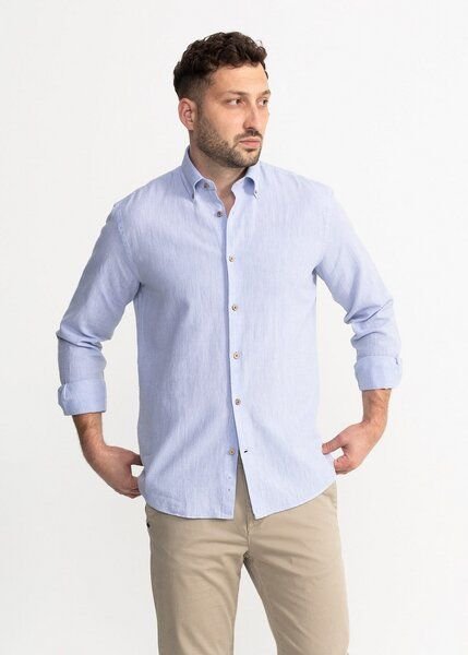 De IONESCU „Godeanu“ Leinenhemd aus französischem Leinen & Bio-Baumwolle