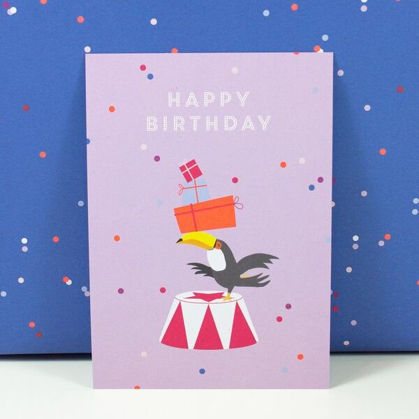 Bow & Hummingbird Postkarte Happy Birthday Toucan