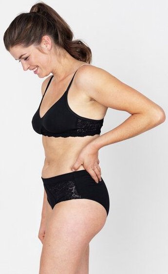 erlich textil Elisabeth bügelloser BH mit Spitze aus Bio-Baumwolle, made in Europe