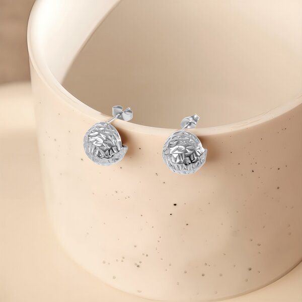 Hammered Round Ohrringe ca. 14mm von Elektropulli