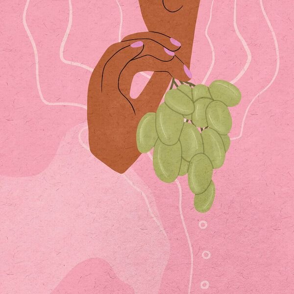 Photocircle Wandbild / Poster / Leinwand - Grapes On Pink