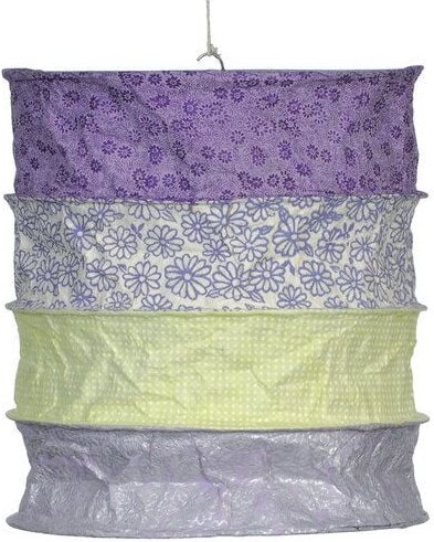 Mitienda Shop Papierlampenschirm Toscana- Lokta Pendelleuchte lila-grün